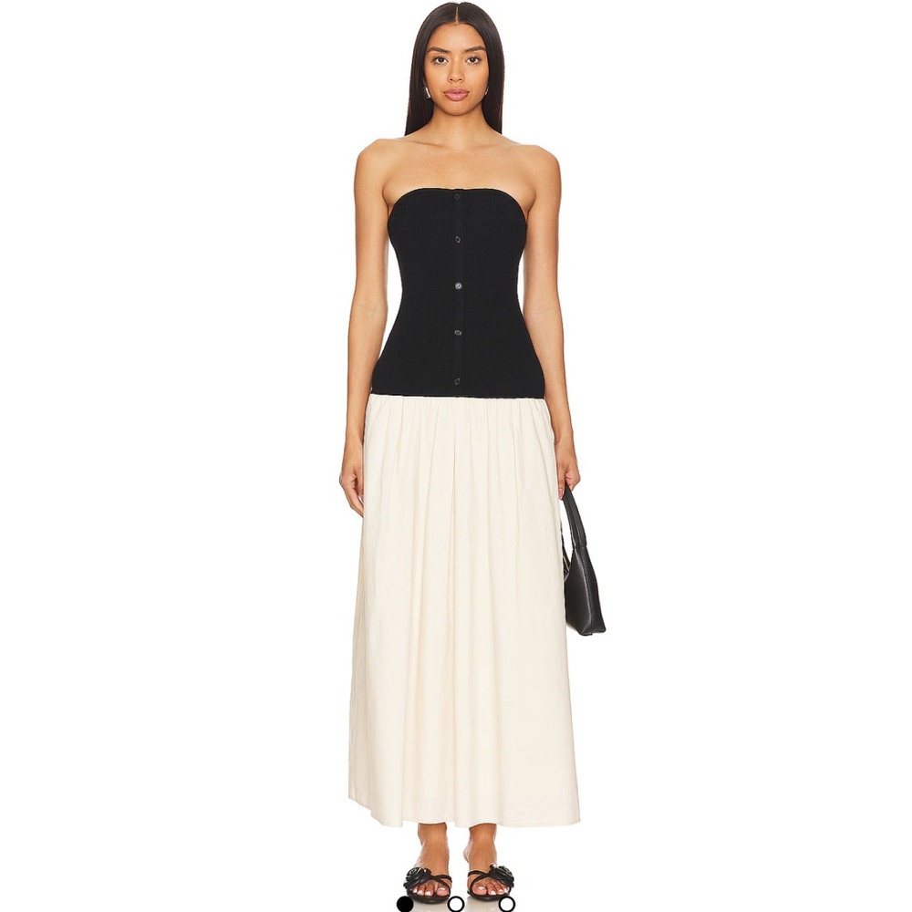 Tanner Combo Dress in Black & Taupe Revolve